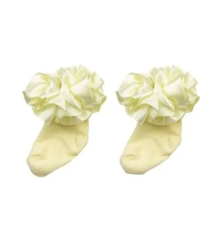 Caramelo Kids Lemon Ruffle Ribbon Socks