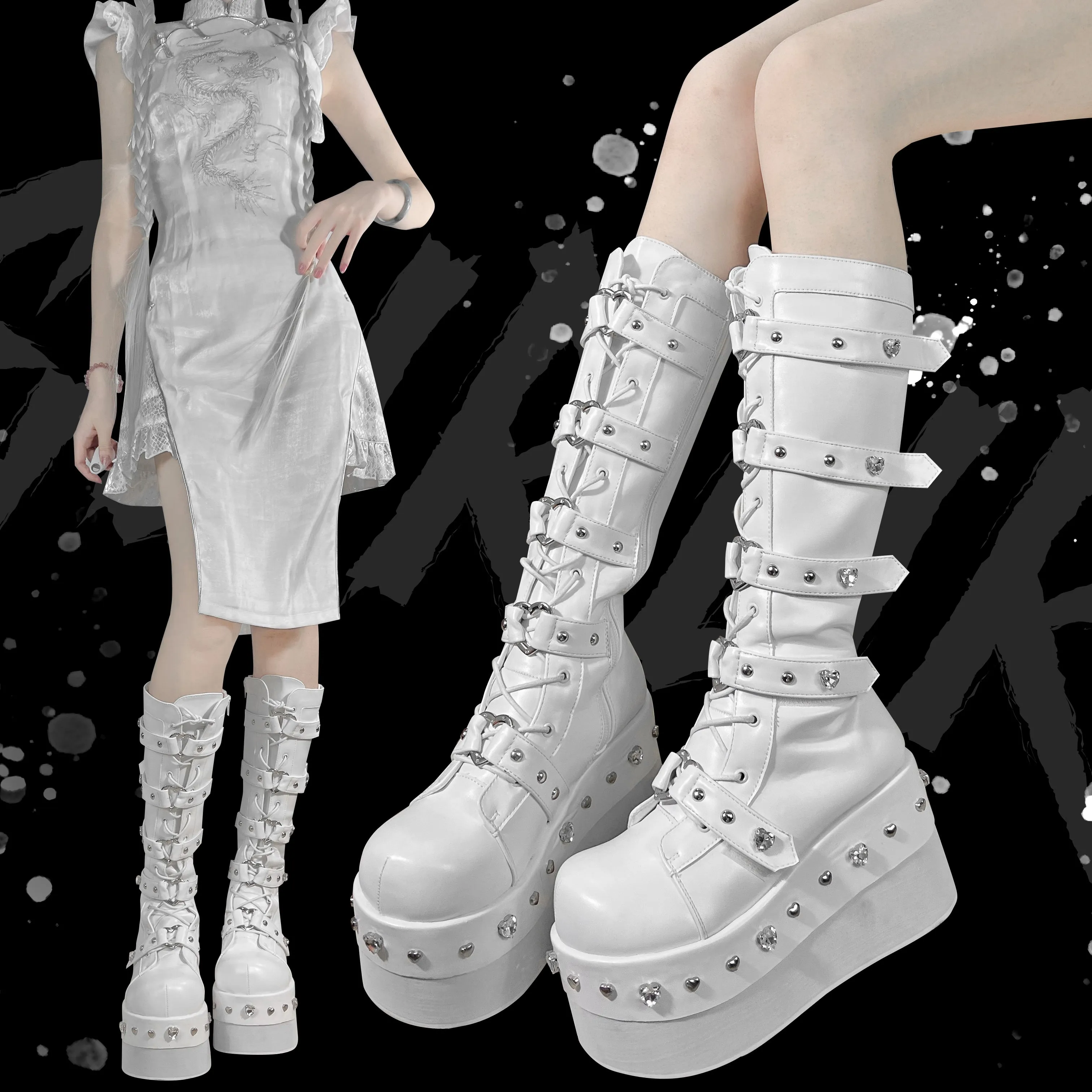 Diamond Y2K Martin Platform Boots