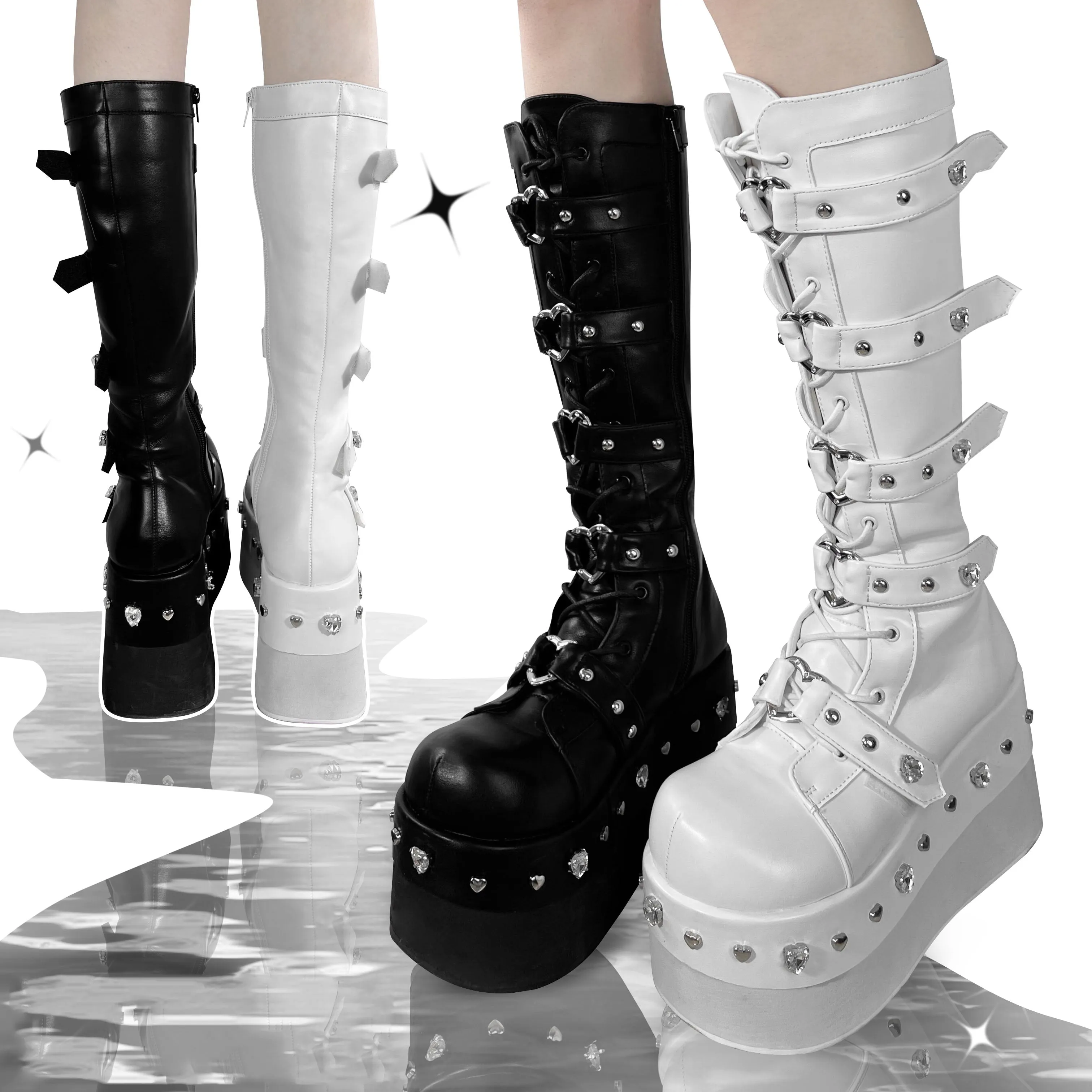 Diamond Y2K Martin Platform Boots