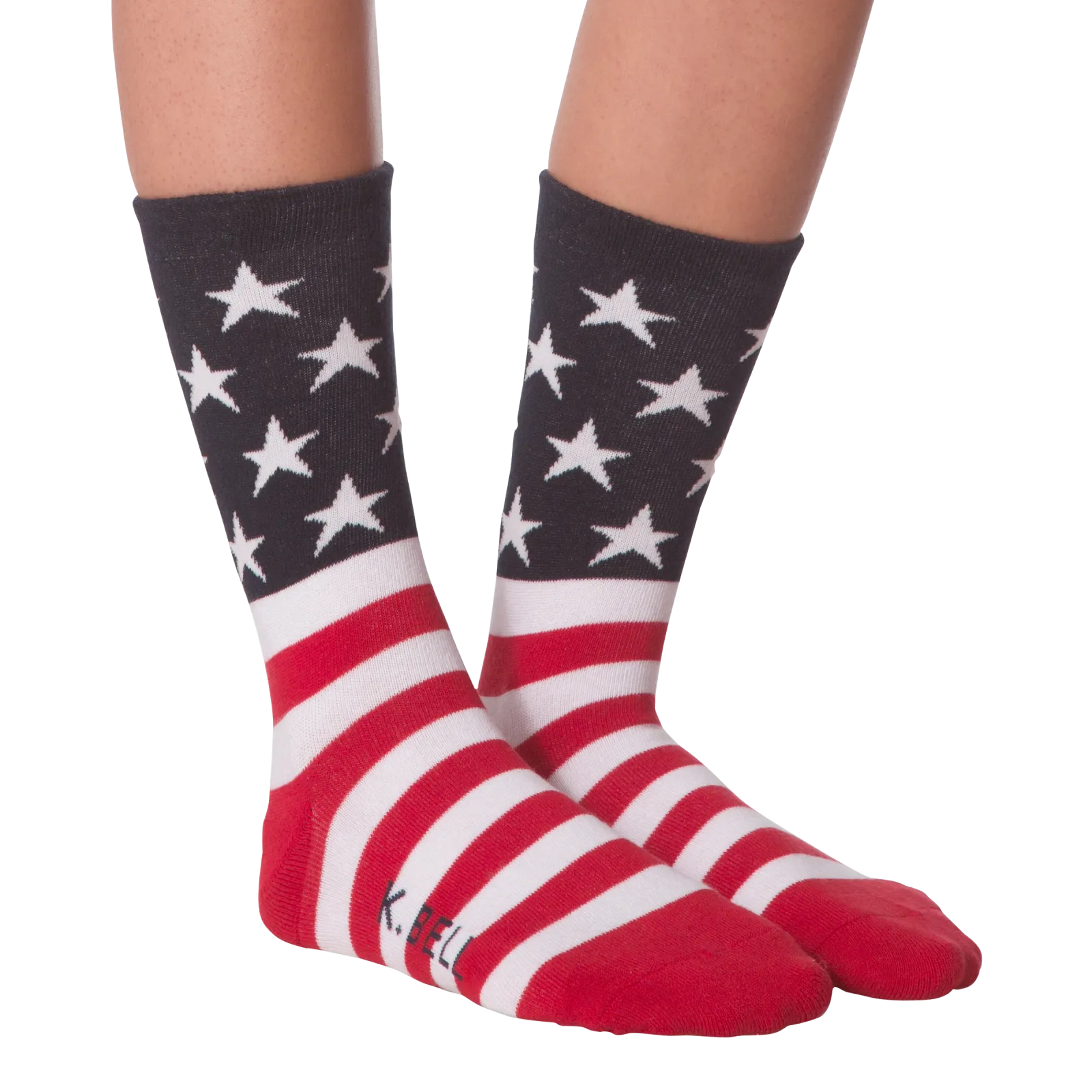K.Bell Women's American Made Flag Crew Sock