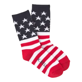 K.Bell Women's American Made Flag Crew Sock