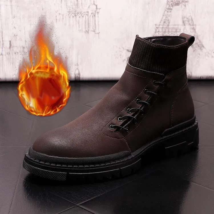 Men's Retro Casual Plush Warm Martin Boots