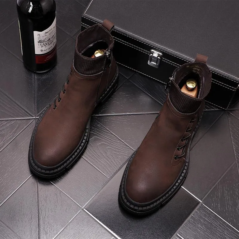 Men's Retro Casual Plush Warm Martin Boots