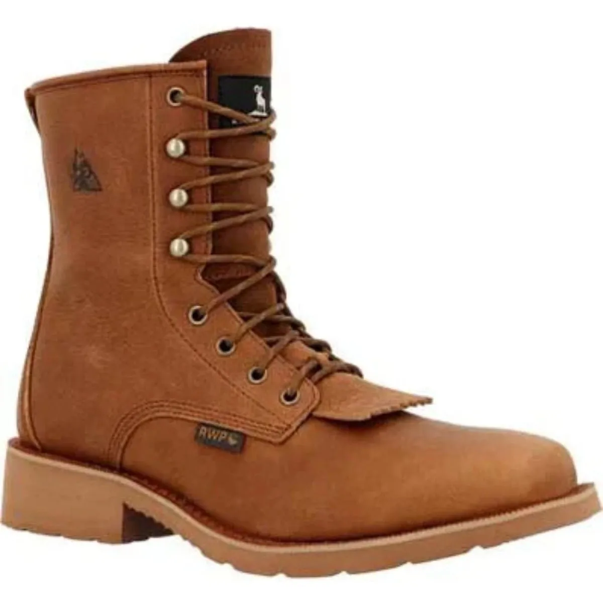 Rocky Monocrepe Men's Waterproof Western Soft Toe Work Boots Rkw0436 In Brown