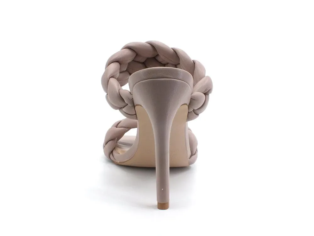 STEVE MADDEN Kenley Sandalo Tacco Intreccio Pelle Beige Taupe KENL02S1