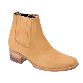 White Diamond Boots - Square Toe Suede Ankle Boot